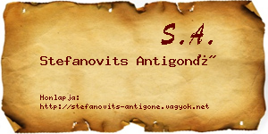 Stefanovits Antigoné névjegykártya